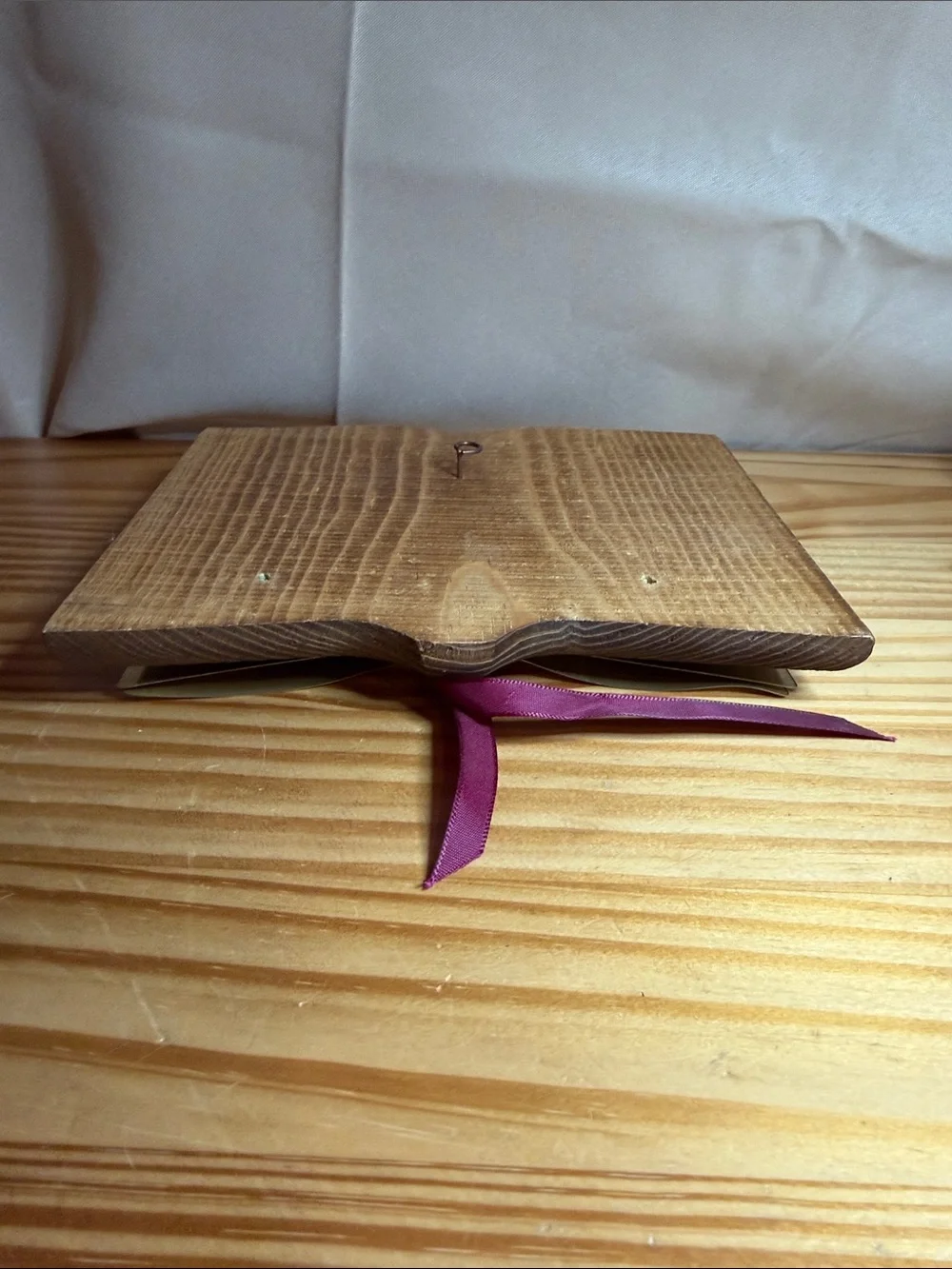 Vintage Brass Open Book Bible Verse Plaque Wood John 14:1-3